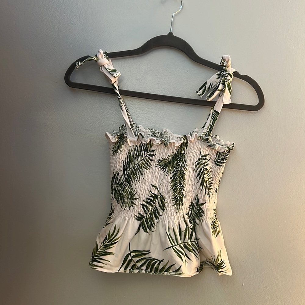 palm branch print, tie strap